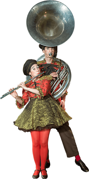photo d'une fanfare lors d'une représentation de spectacle familial de cirque French CoinCoin